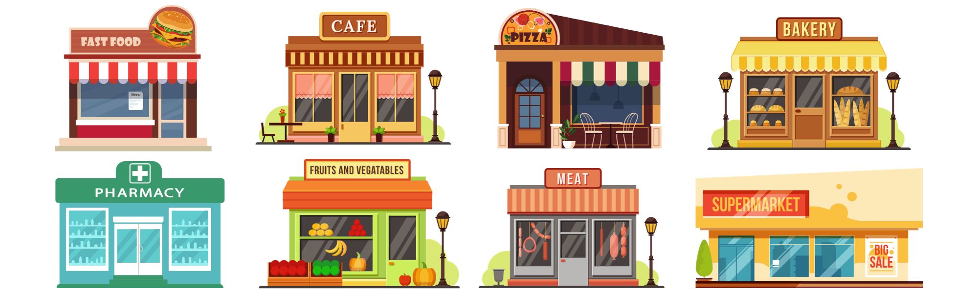 Smart businesses, bakery, market, food