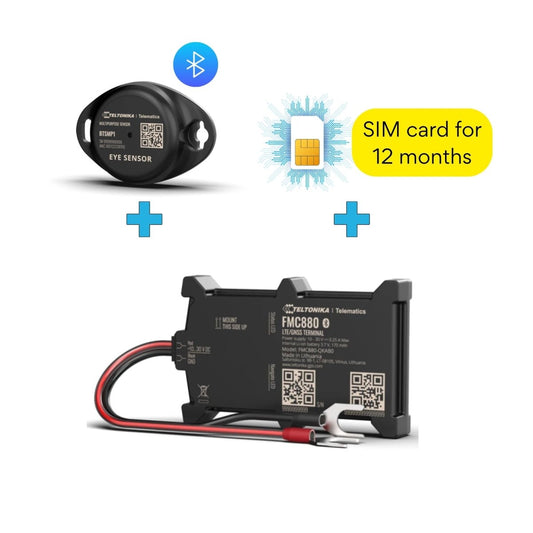 FMC880 gps tracker with bluetooth temperature sensor and SIM card for 12 months