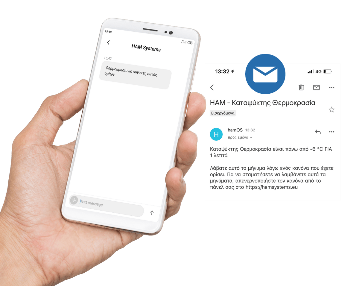 SMS and email notification