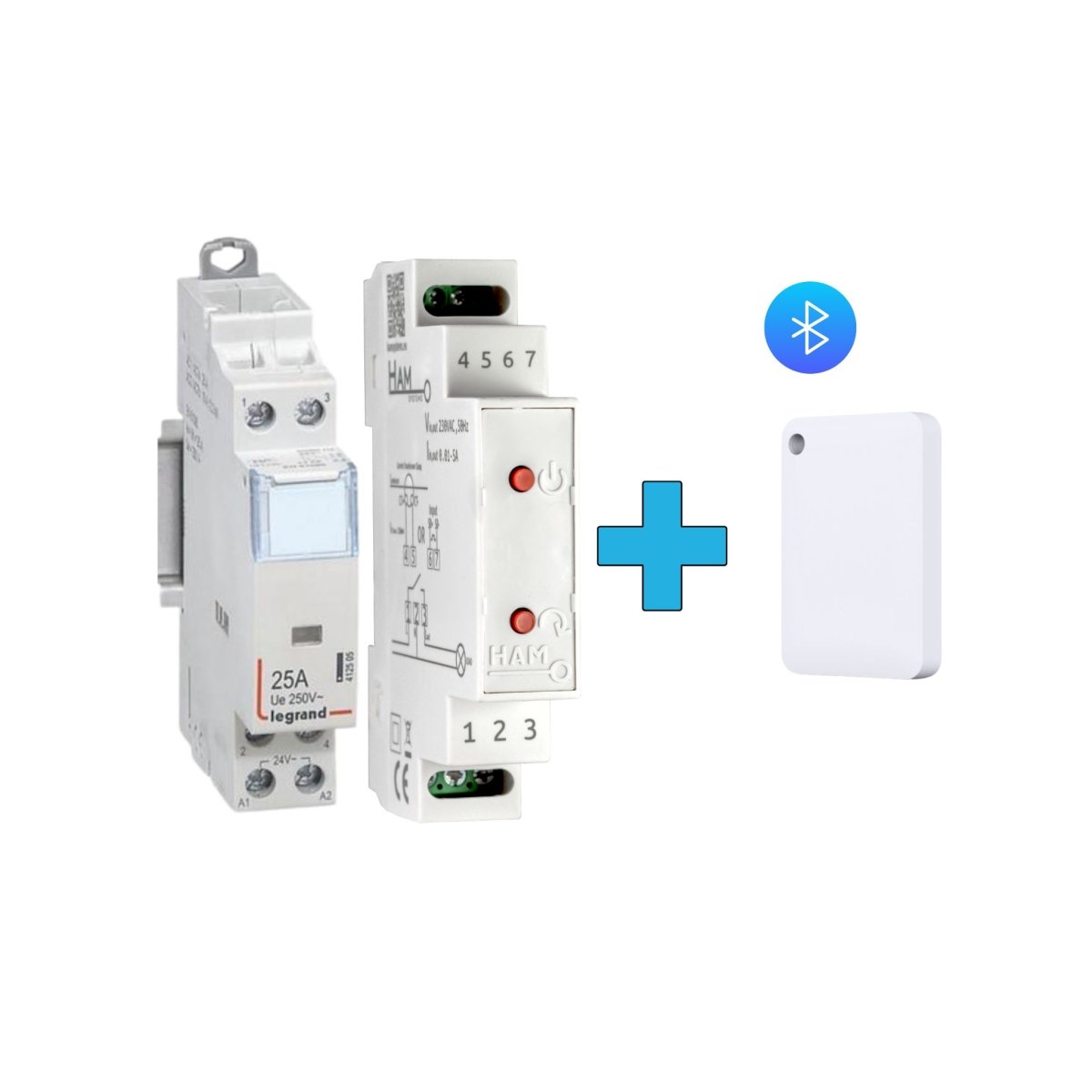 dinswitch and ble tag and relay 25A
