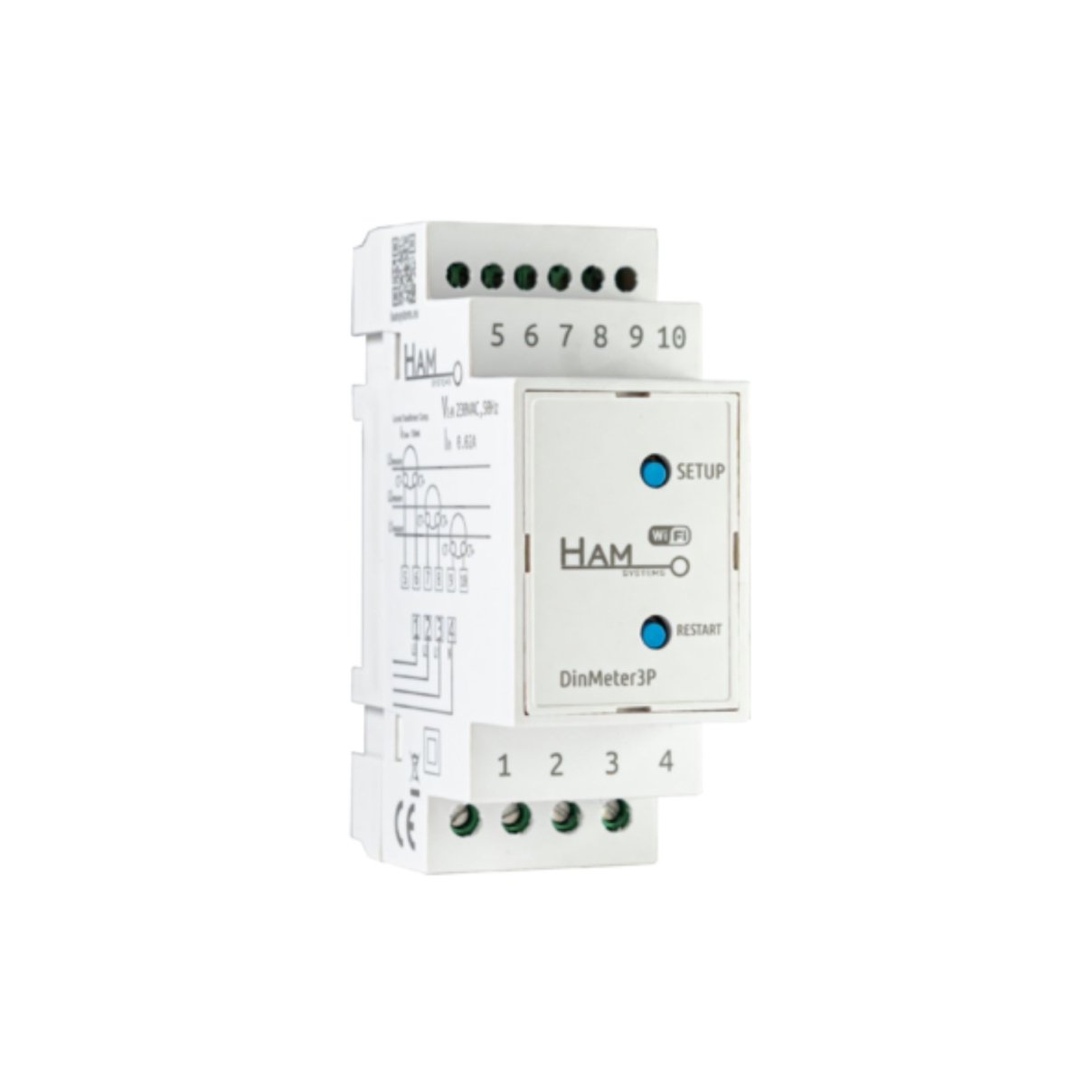 HAM DinMeter3P - Medidor e analisador de energia trifásico inteligente - loja HAM Systems